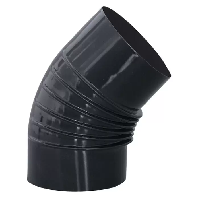 Practic Codo para tubos - Diámetro: 200 mm, 45 °, Negro - Vista de perfil derecho
