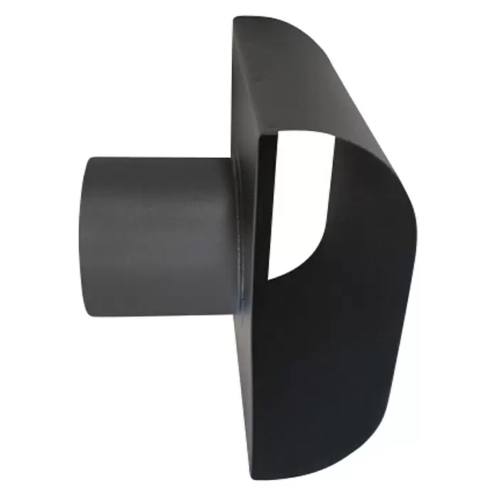Practic Deflector horizontal para estufa de pellets - Diámetro: 80 mm, Negro - Vista angular