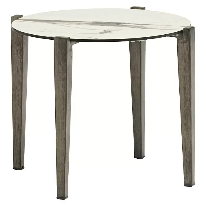 Mesa auxiliar de jardín Josefina - Ø x Al: 55 x 45 cm, Bicolor gris - Vista angular
