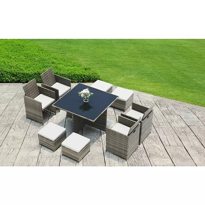 Conjunto de muebles Liv - 9 piezas, Bicolor marrón/antracita - Foto ambiente