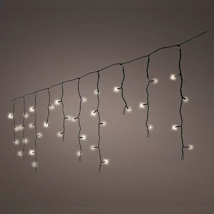 Guirnalda luminosa LED Cortina - Para exterior, 11 m, 259 luces, Color de luz: Blanco cálido - Producto en uso