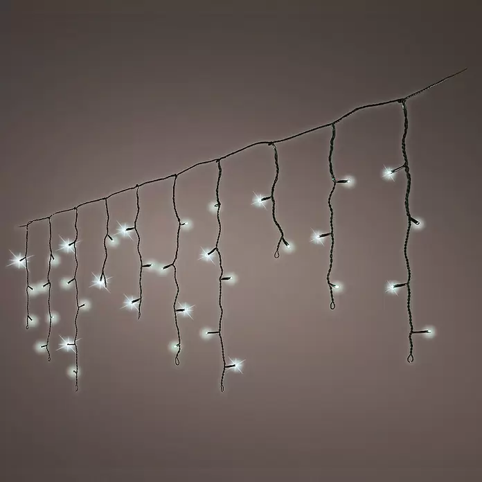 Guirnalda luminosa LED Cortina - Para interior, 5 m, 119 luces, Color de luz: Blanco cálido - Producto en uso