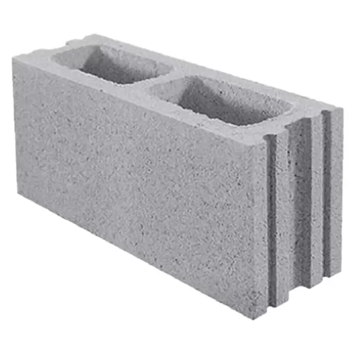 BHS Madrid Bloque de hormigón poroso liso - 40 x 20 x 20 cm, Gris, Hormigón - Vista angular