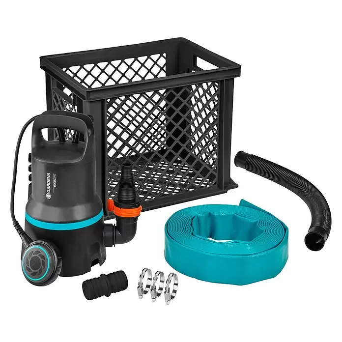 Gardena Hochwasser-Kit mit SWP 9000 - Max. Fördermenge: 9.000 l/h - Diagonale Ansicht