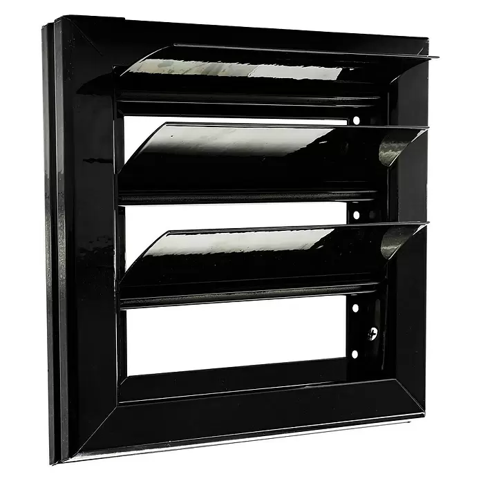 Nedco Lamellenrooster - Zwart, b x h: 205 x 205 mm, Aluminium - Diagonaal zicht