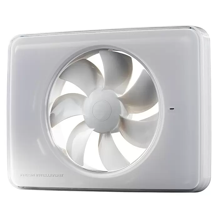 Nedco Ventilator badkamer Intellivent 2.0 - Wit, Diameter aansluitstukken: 100 mm - 125 mm, b x h: 202 x 152 mm - Vooraanzicht