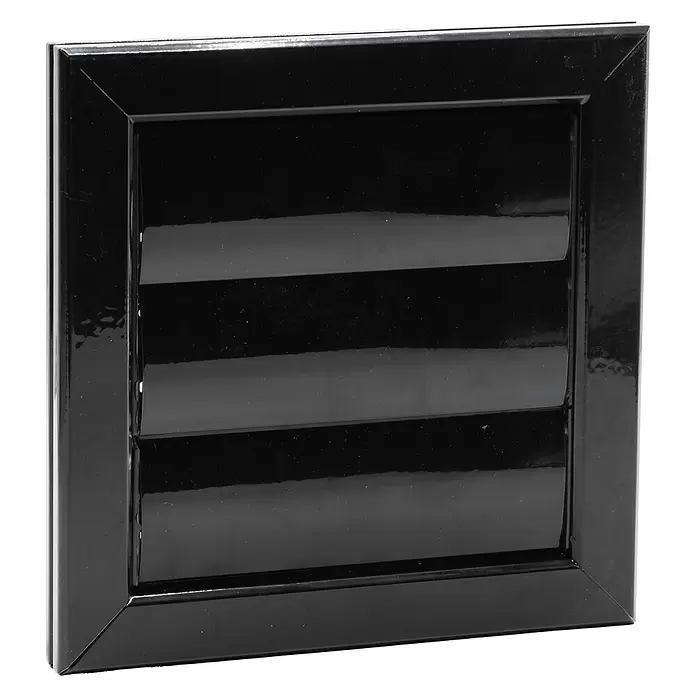 Nedco Lamellenrooster - Zwart, b x h: 205 x 205 mm, Aluminium - Diagonaal zicht