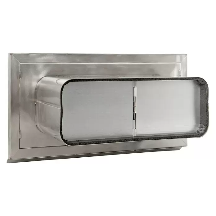 Nedco Gevelrooster Eco+ - Geborsteld RVS, b x h: 290 x 150 mm, Roestvrij staal - Diagonaal zicht