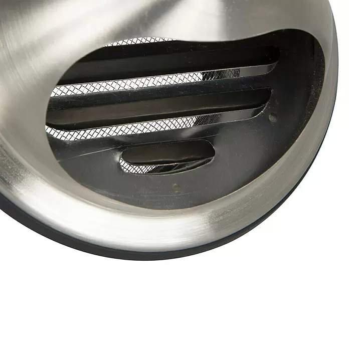 Nedco Gevelrooster - Geborsteld RVS, Diameter: 100 mm, Roestvrij staal - Close-up