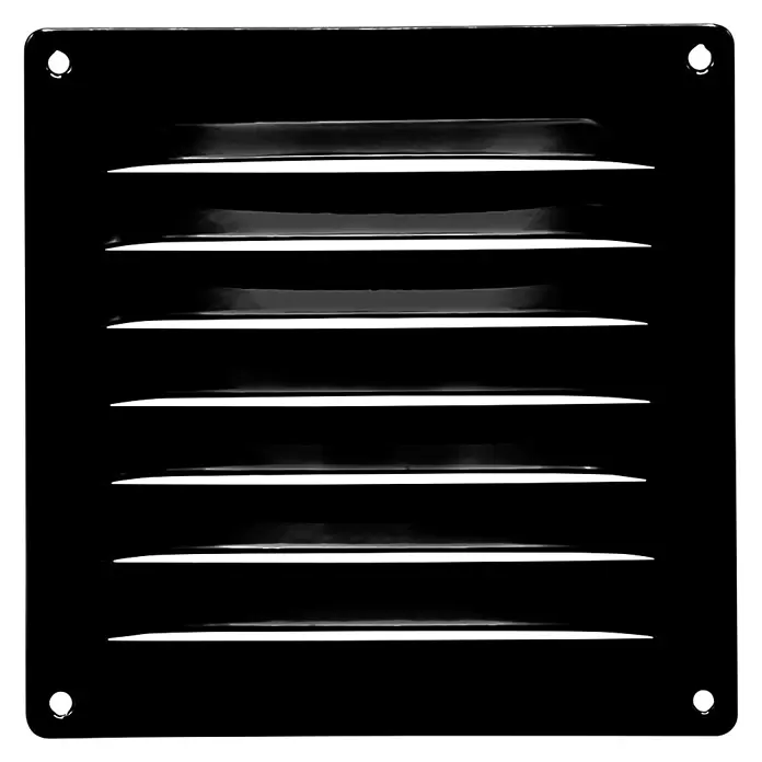 Nedco Schoepenrooster - Aluminium, 160 x 160 mm, Zwart - Vooraanzicht