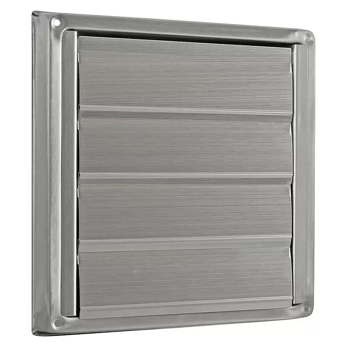 Nedco Lamellenrooster - Geborsteld RVS, 182 x 182 mm, Roestvrij staal - Diagonaal zicht