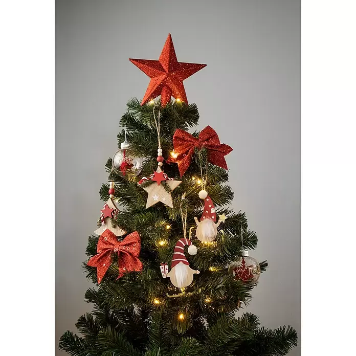 Lazo decorativo Navideño - 2 ud., Rojo, 12 x 13 cm - Foto ambiente