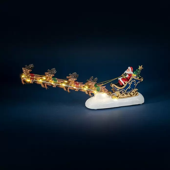 Figura decorativa Santa Claus - L x An x Al: 34 x 7 x 15 cm, Marrón, Colores surtidos - Foto ambiente