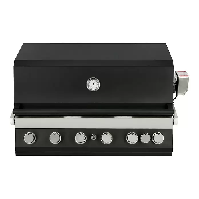 Kingstone Gasgrillküche The Quad Six 605 - Anzahl Brenner: 6, Hauptgrillfläche: 89,2 x 45 cm, 21 kW, Material Rost: Gusseisen - Vorderansicht