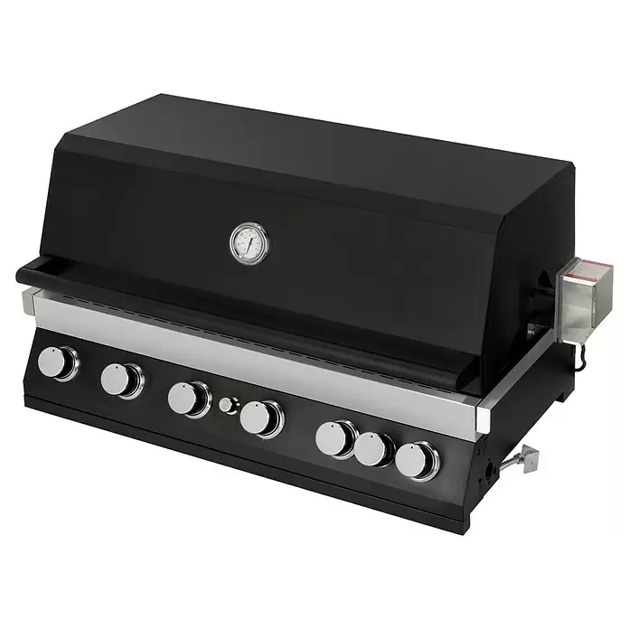 Kingstone Gasgrillküche The Quad Six 605 - Anzahl Brenner: 6, Hauptgrillfläche: 89,2 x 45 cm, 21 kW, Material Rost: Gusseisen - Diagonale Ansicht