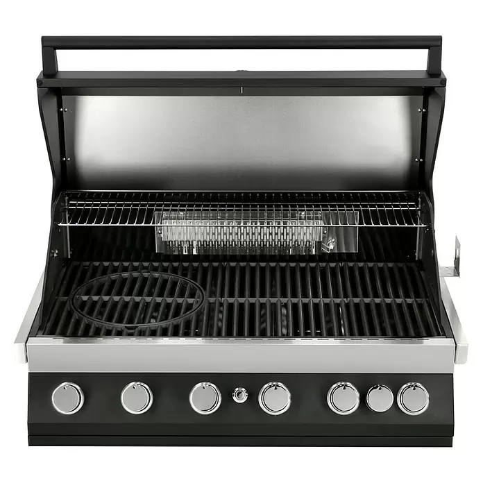 Kingstone Gasgrillküche The Quad Six 605 - Anzahl Brenner: 6, Hauptgrillfläche: 89,2 x 45 cm, 21 kW, Material Rost: Gusseisen - Vorderansicht