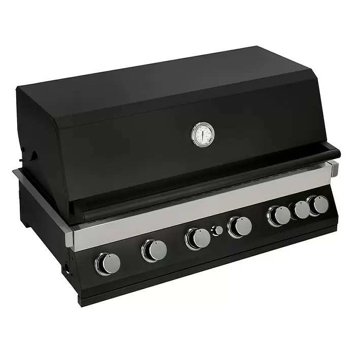 Kingstone Gasgrillküche The Quad Six 605 - Anzahl Brenner: 6, Hauptgrillfläche: 89,2 x 45 cm, 21 kW, Material Rost: Gusseisen - Diagonale Ansicht