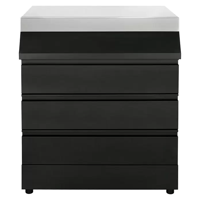 Kingstone Grillküchen-Modul The Quad Big - Schwarz, L x B x H: 55,3 x 73 x 91,3 cm - Vorderansicht