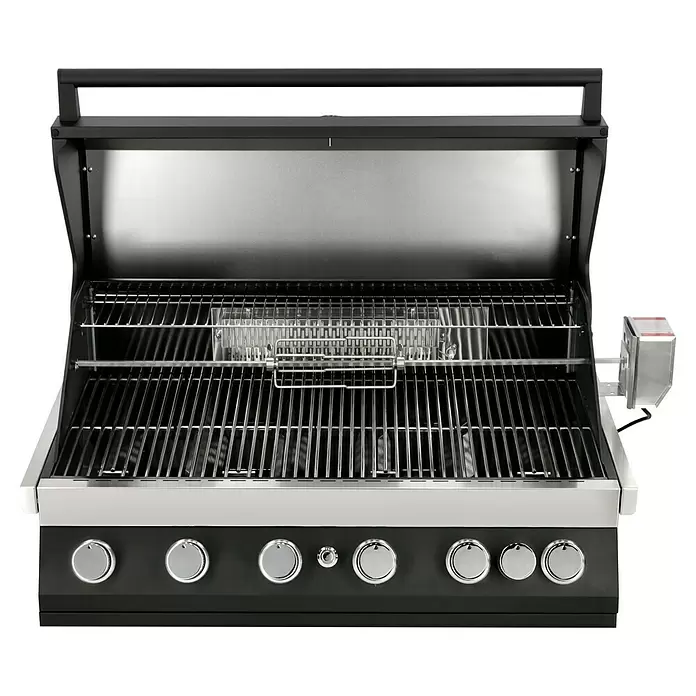 Kingstone Gasgrillküche The Quad Six 605 - Anzahl Brenner: 6, Hauptgrillfläche: 89,2 x 45 cm, 21 kW, Material Rost: Gusseisen - Vorderansicht