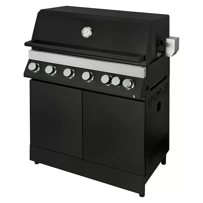 Kingstone Plinski roštilj - vanjska kuhinja - Broj plamenika: 6, 21 kW, Materijal rešetke: Plemeniti čelik - Dijagonalni pogled