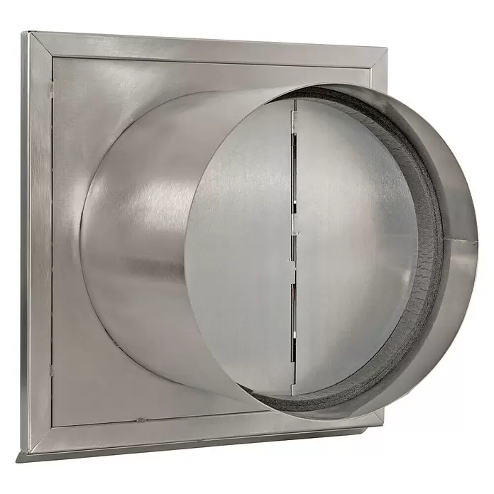 Nedco Gevelrooster Eco+ - Geborsteld RVS, b x h: 240 x 240 mm, Roestvrij staal - Diagonaal zicht