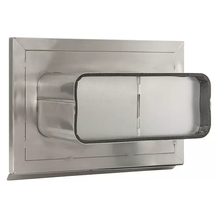 Nedco Gevelrooster Eco+ - Geborsteld RVS, b x h: 210 x 140 mm, Roestvrij staal - Diagonaal zicht