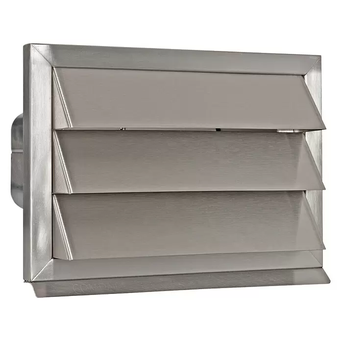 Nedco Gevelrooster Eco+ - Geborsteld RVS, b x h: 210 x 140 mm, Roestvrij staal - Diagonaal zicht