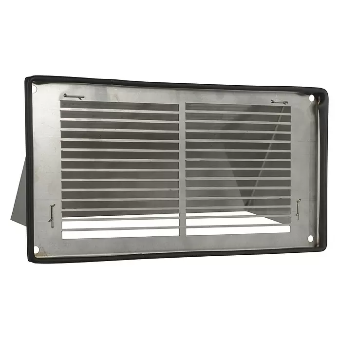Nedco Gevelrooster - Geborsteld RVS, b x h: 250 x 125 mm, Roestvrij staal - Diagonaal zicht