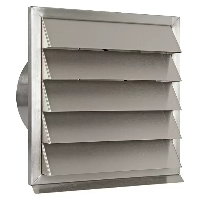 Nedco Gevelrooster Eco+ - Geborsteld RVS, b x h: 240 x 240 mm, Roestvrij staal - Diagonaal zicht