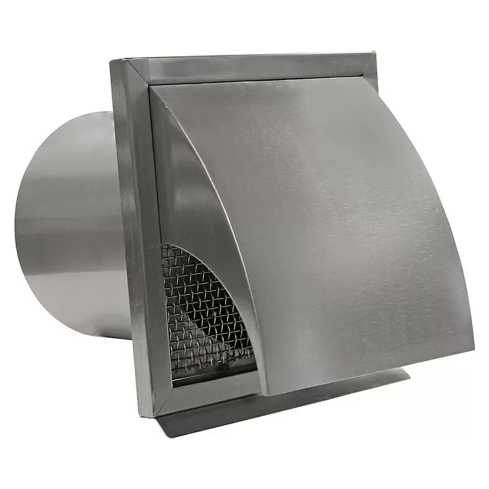 Nedco Gevelrooster - Geborsteld RVS, b x h: 190 x 190 mm, Roestvrij staal - Diagonaal zicht