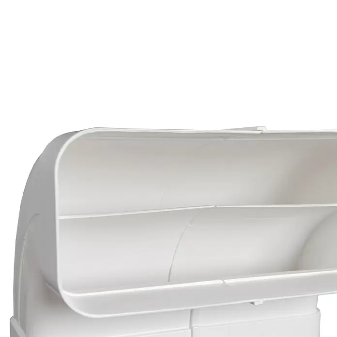 Nedco Vlakkanaalbocht Eco+ - Afmeting aansluitstukken: 220 x 90 mm, Verticaal, 90 °, Wit, Kunststof - Close-up