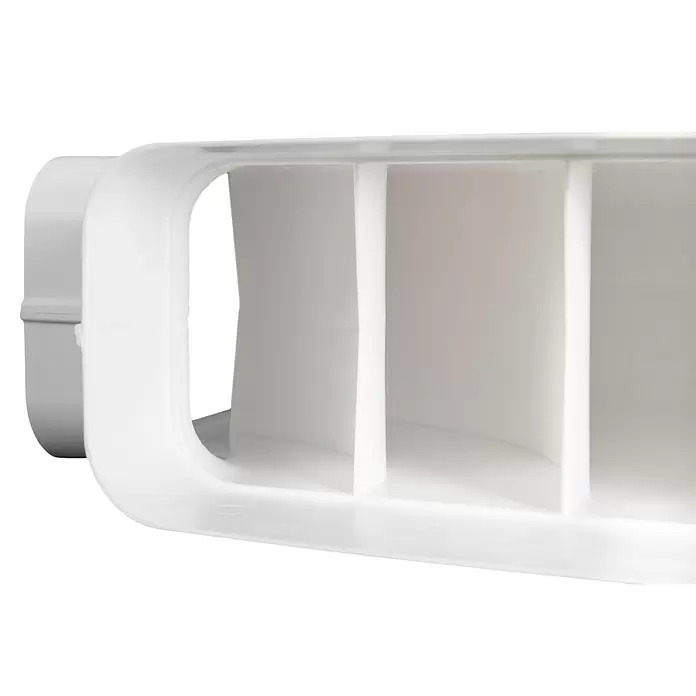 Nedco Vlakkanaalbocht Eco+ - Afmeting aansluitstukken: 220 x 90 mm, Horizontaal, 90 °, Wit, Kunststof - Close-up