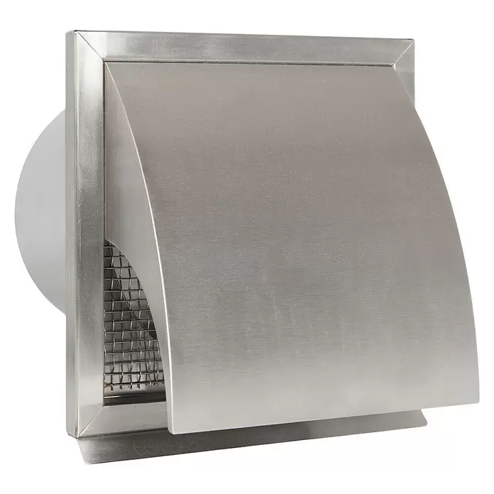 Nedco Gevelrooster - Geborsteld RVS, b x h: 190 x 190 mm, Roestvrij staal - Diagonaal zicht