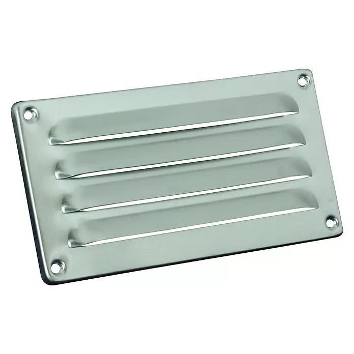 Nedco Schoepenrooster - Aluminium, 180 x 90 mm, Blank aluminium - Diagonaal zicht
