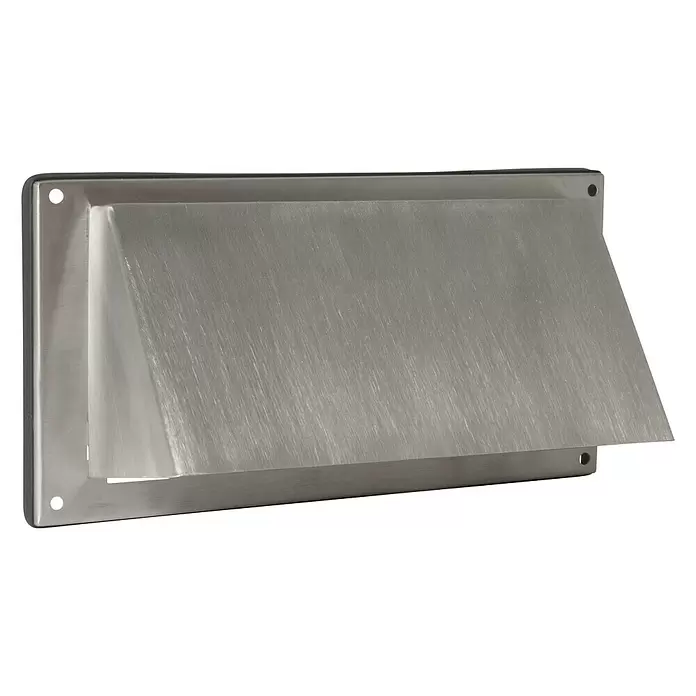 Nedco Gevelrooster - Geborsteld RVS, b x h: 250 x 125 mm, Roestvrij staal - Diagonaal zicht