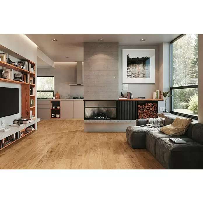 Atlas Concorde Feinsteinzeugfliese Twist Rovere - 22,5 x 90 cm, Beige, Unglasiert - Stimmungsaufnahme
