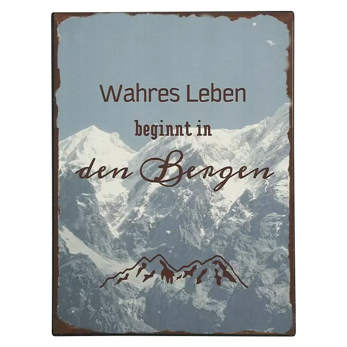 Deko-Schild Landschaft - 40 x 30 cm, Berge - Vorderansicht
