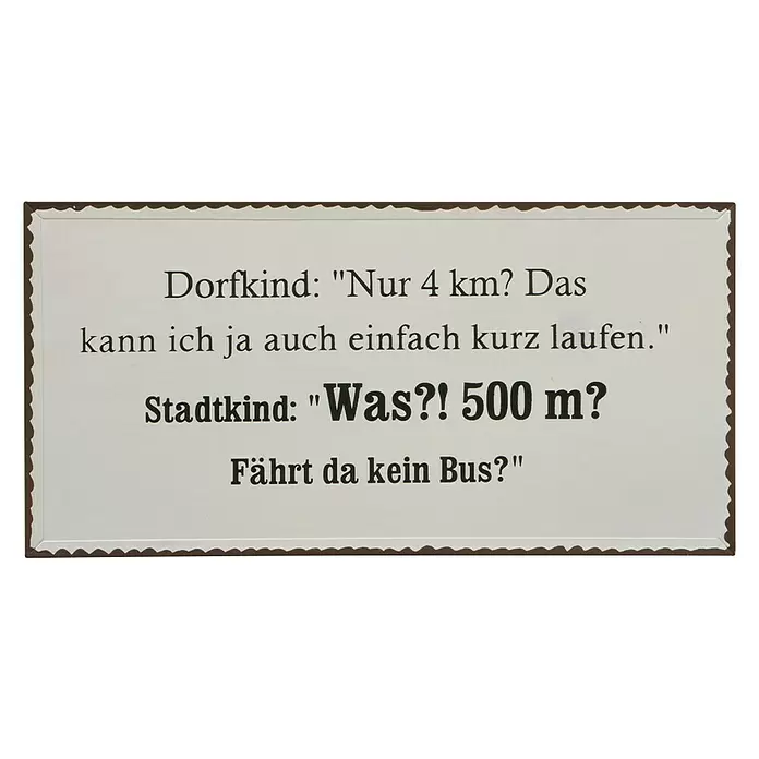 Deko-Schild Dorfleben - 40 x 20 cm - Vorderansicht
