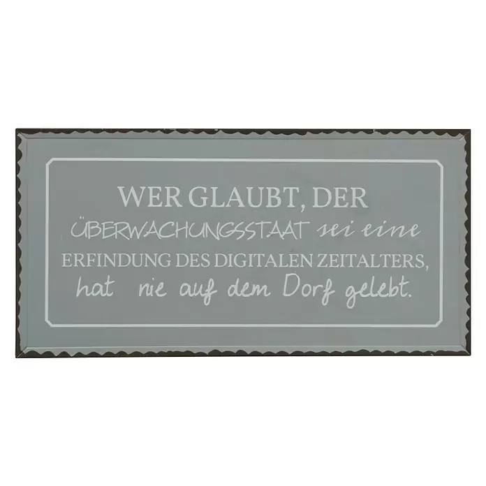 Deko-Schild Dorfleben - 40 x 20 cm - Vorderansicht