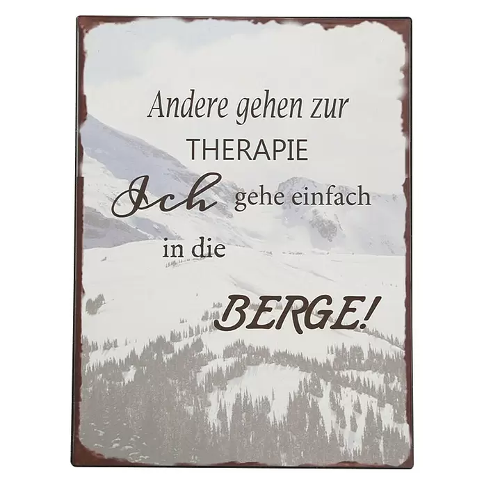 Deko-Schild Landschaft - 40 x 30 cm, Berge - Vorderansicht