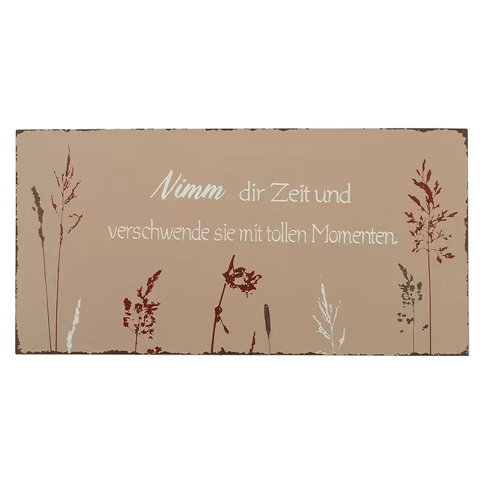 Deko-Schild Natur - 40 x 20 cm, Gräser - Vorderansicht