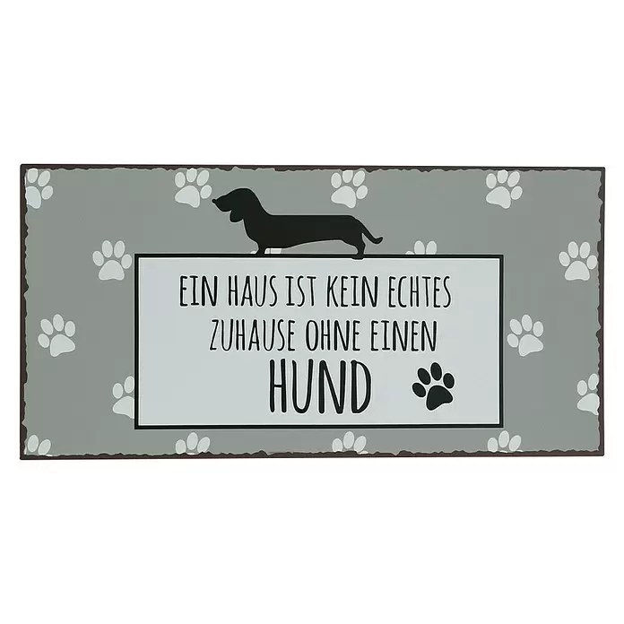 Deko-Schild Hund - 40 x 20 cm - Vorderansicht