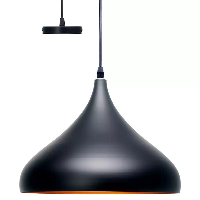 Alverlamp Lámpara colgante redonda circular Gota - 60 W, Ø x Al: 32 x 32 cm, Negro, Negro, E27 - Primer plano