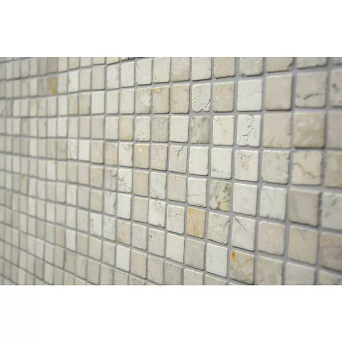Mosaikfliese Quadrat Uni MOS TN23W - 30,5 x 30,5 cm, Cremeweiß, Matt - Detailaufnahme