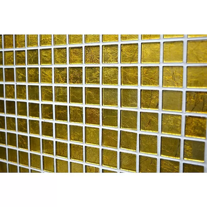 Mozaïektegel vierkant glas Uni CM 4GO10 - 30 x 30 cm, Goud, Glanzend - Close-up