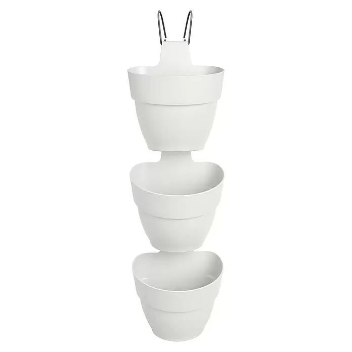 Elho Geländertopf Vibia Campana Vertical Forest - Außenmaß (L x B x H): 20,7 x 17,1 x 29,7 cm, Kunststoff, Seidenweiß - Vorderansicht
