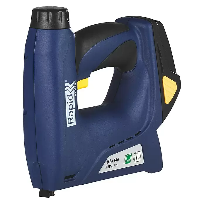 Rapid Akku-Tacker BTX140 - 7,2 V, 1 Akku, 1.300 mAh, Klammertiefe: 6 - 14 mm - Diagonale Ansicht