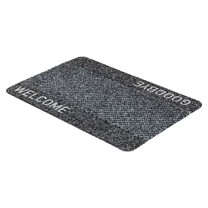 Astra Flocky Color Türmatte - Welcome, Grau/Bedruckt, 60 x 40 cm, 100% Polypropylen - Diagonale Ansicht