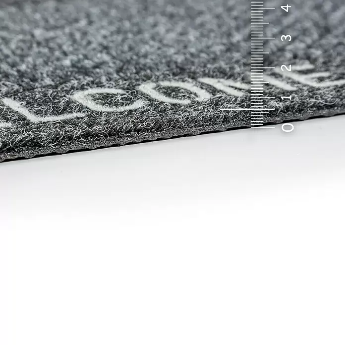 Astra Flocky Color Türmatte - Welcome, Grau/Bedruckt, 60 x 40 cm, 100% Polypropylen - Anwendungsbeispiel