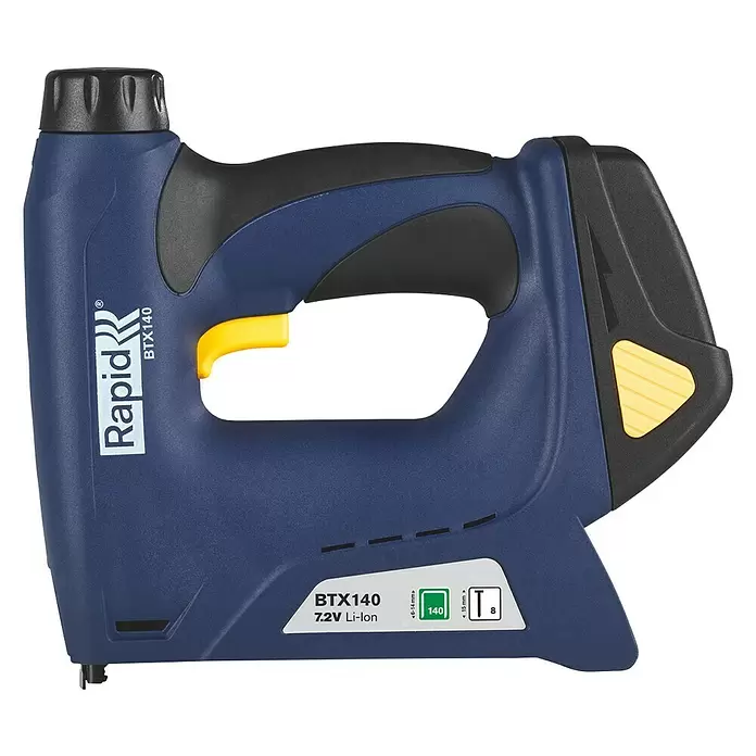 Rapid Akku-Tacker BTX140 - 7,2 V, 1 Akku, 1.300 mAh, Klammertiefe: 6 - 14 mm - Linke Seitenansicht